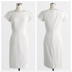J. Crew White Petite Boucle Dress